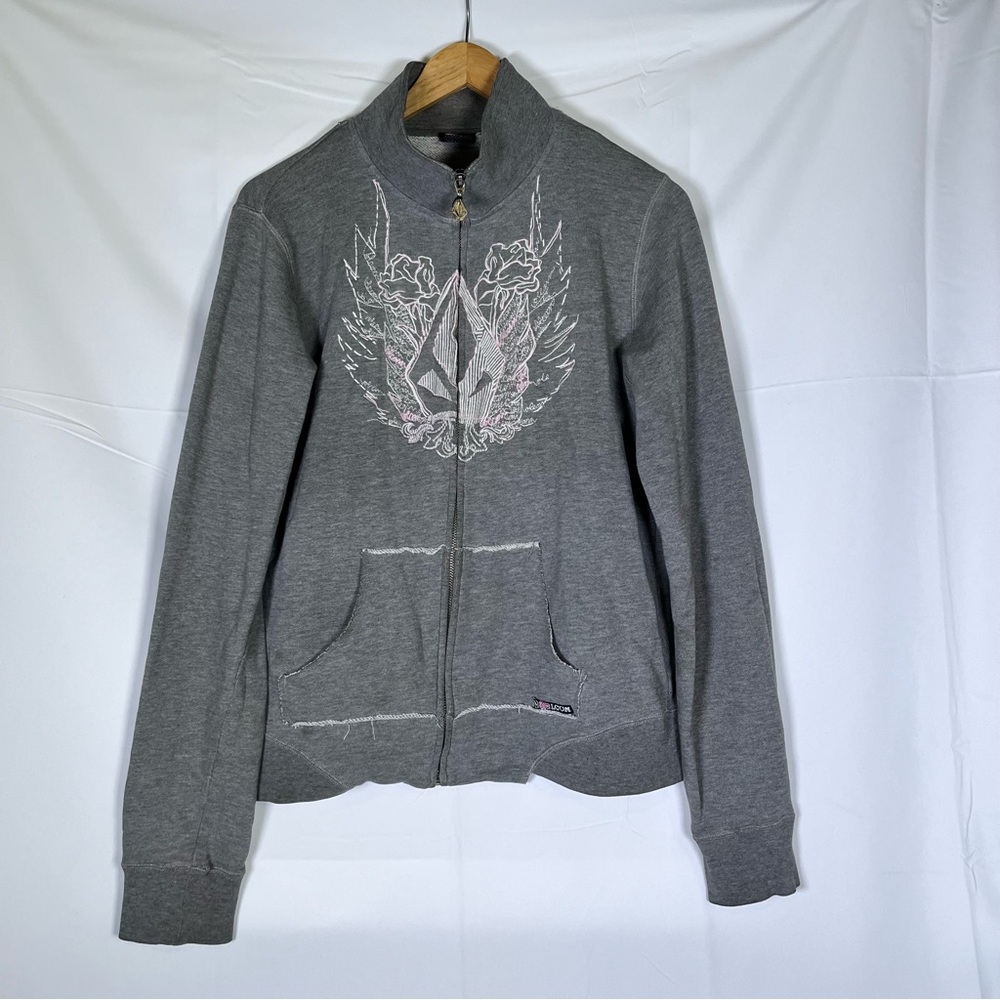 Vintage Y2K‎ Volcom Grunge Full Zip Women’s XL Gray